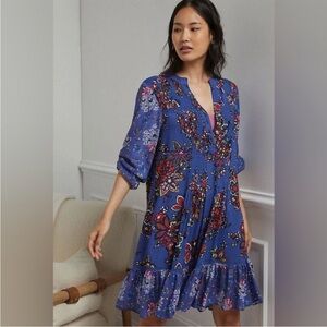 Anthropologie Diana Pintucked Tunic Dress